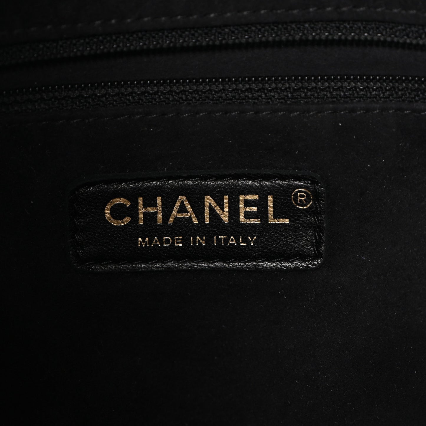 Calfskin Stitched Small Paris Rome Drawstring CC Bag Black