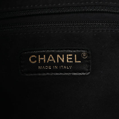 Chanel Calfskin Stitched Small Paris Rome Drawstring CC Bag Black 6 of 10
