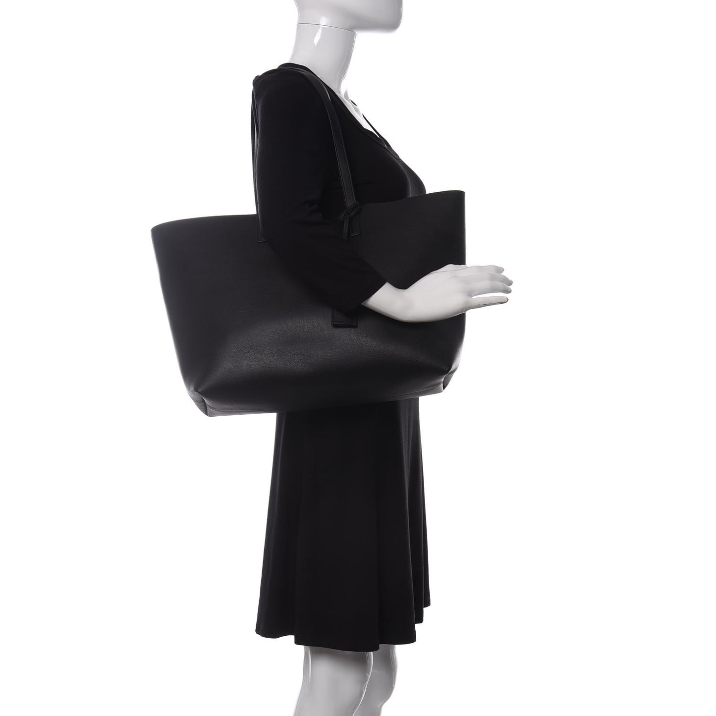 Calfskin Large Shopping Tote Black