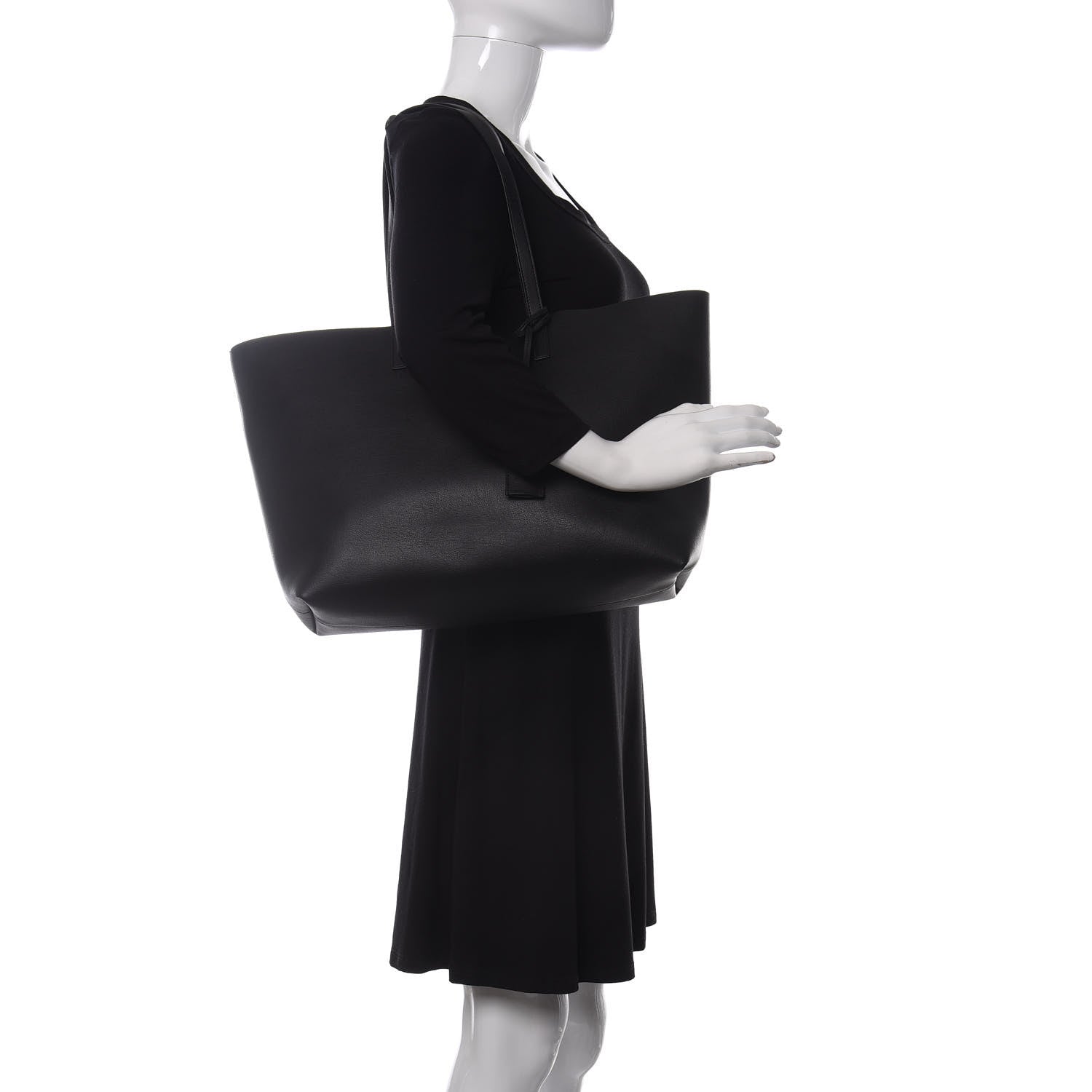 Saint Laurent Calfskin Large Shopping Tote Black 2 of 10