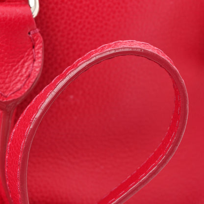 Alexander McQueen Pebbled Calfskin Small Skull Padlock Zip Around Tote Red 13 of 15