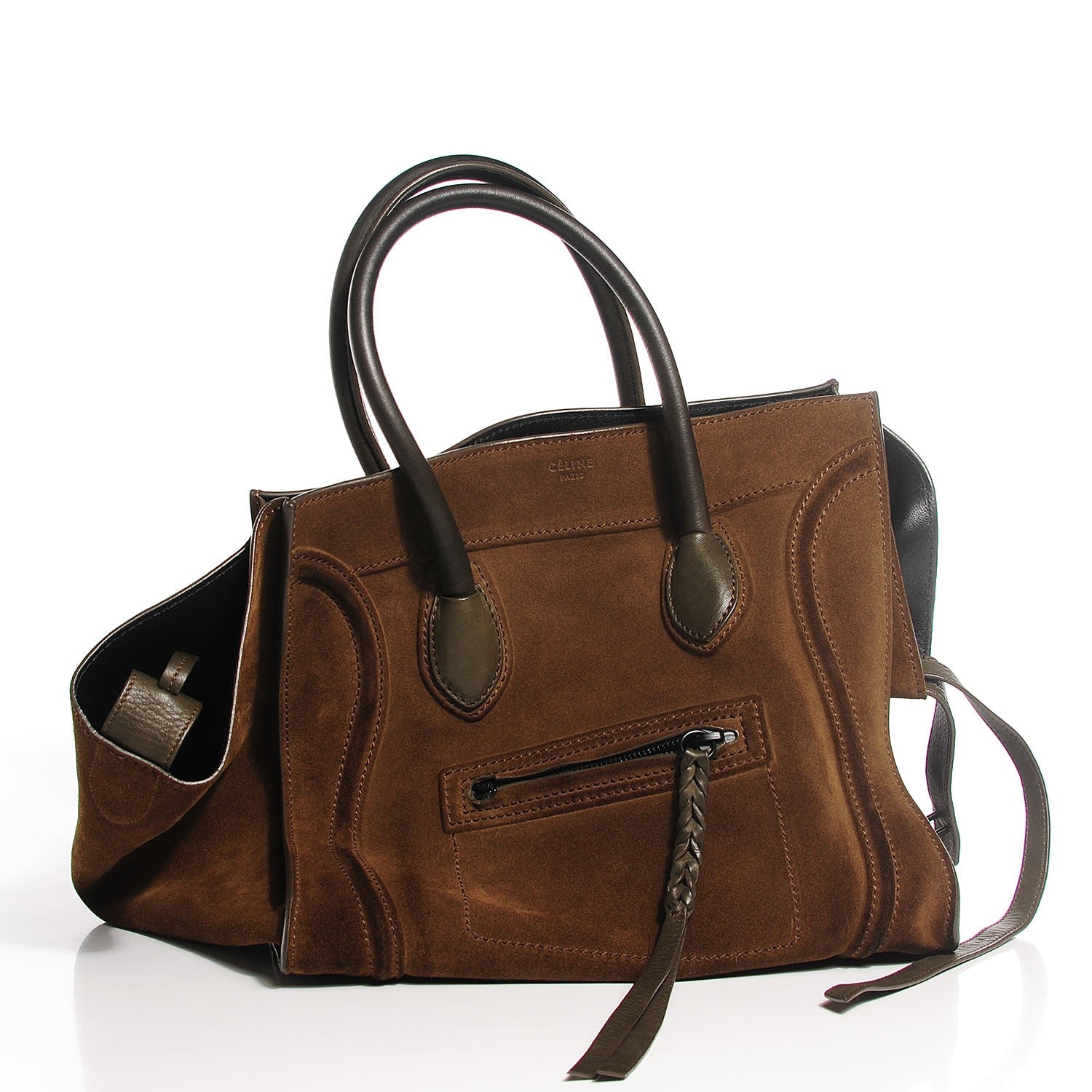 Celine Suede Medium Phantom Luggage Olive 8 of 8