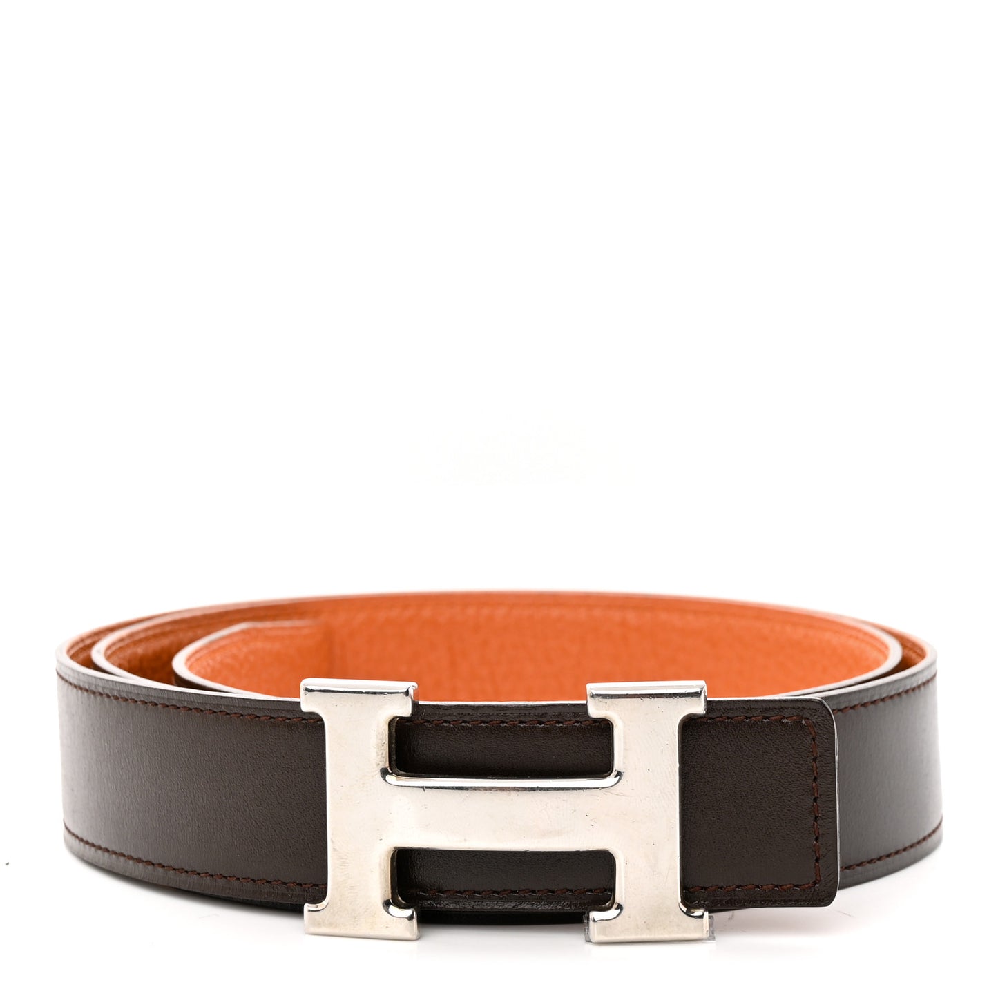 Togo Box 32mm H Belt 85 34 Orange Chocolate