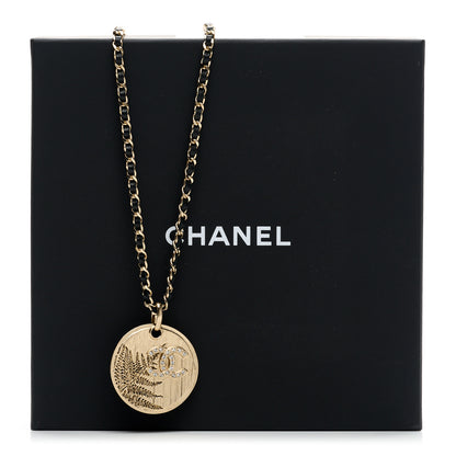 Chanel Lambskin Crystal CC Round Pendant Chain Necklace Gold Black 6 of 6