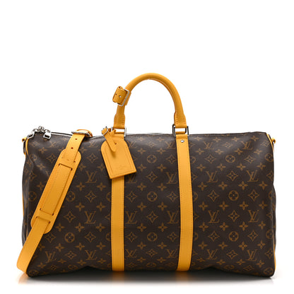 Louis Vuitton Monogram Macassar Keepall Bandouliere 50 Safran Yellow 1 of 8