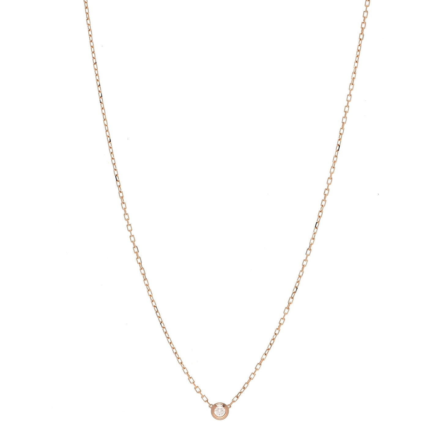 18K Pink Gold Diamond SM D'Amour Pendant Necklace