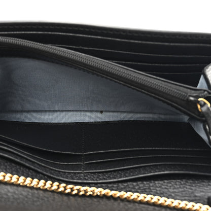 Gucci Grained Calfskin Bee Star Continental Chain Wallet Black 6 of 11
