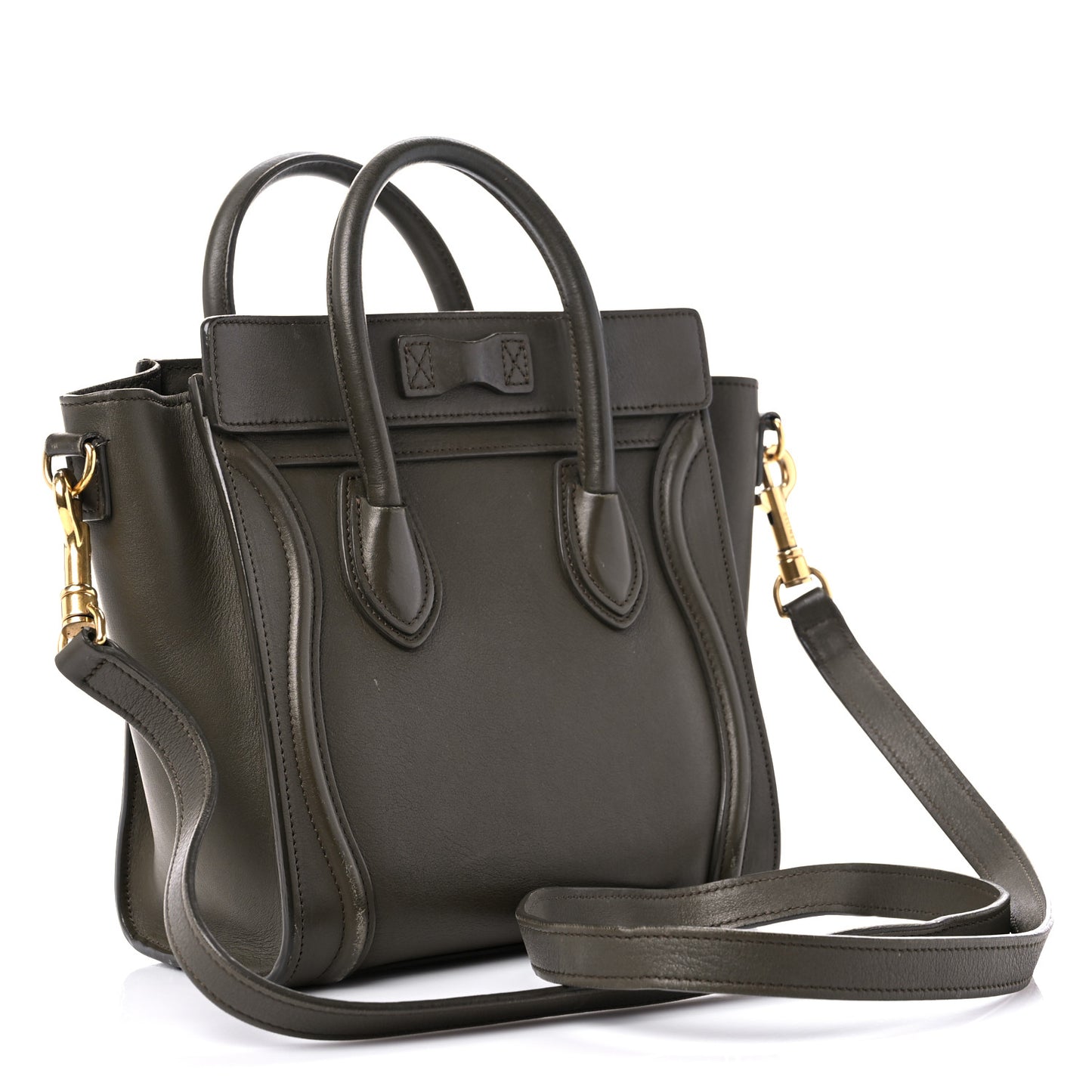 Smooth Calfskin Nano Luggage Khaki