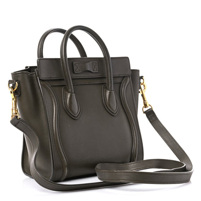Celine Smooth Calfskin Nano Luggage Khaki 2 of 22