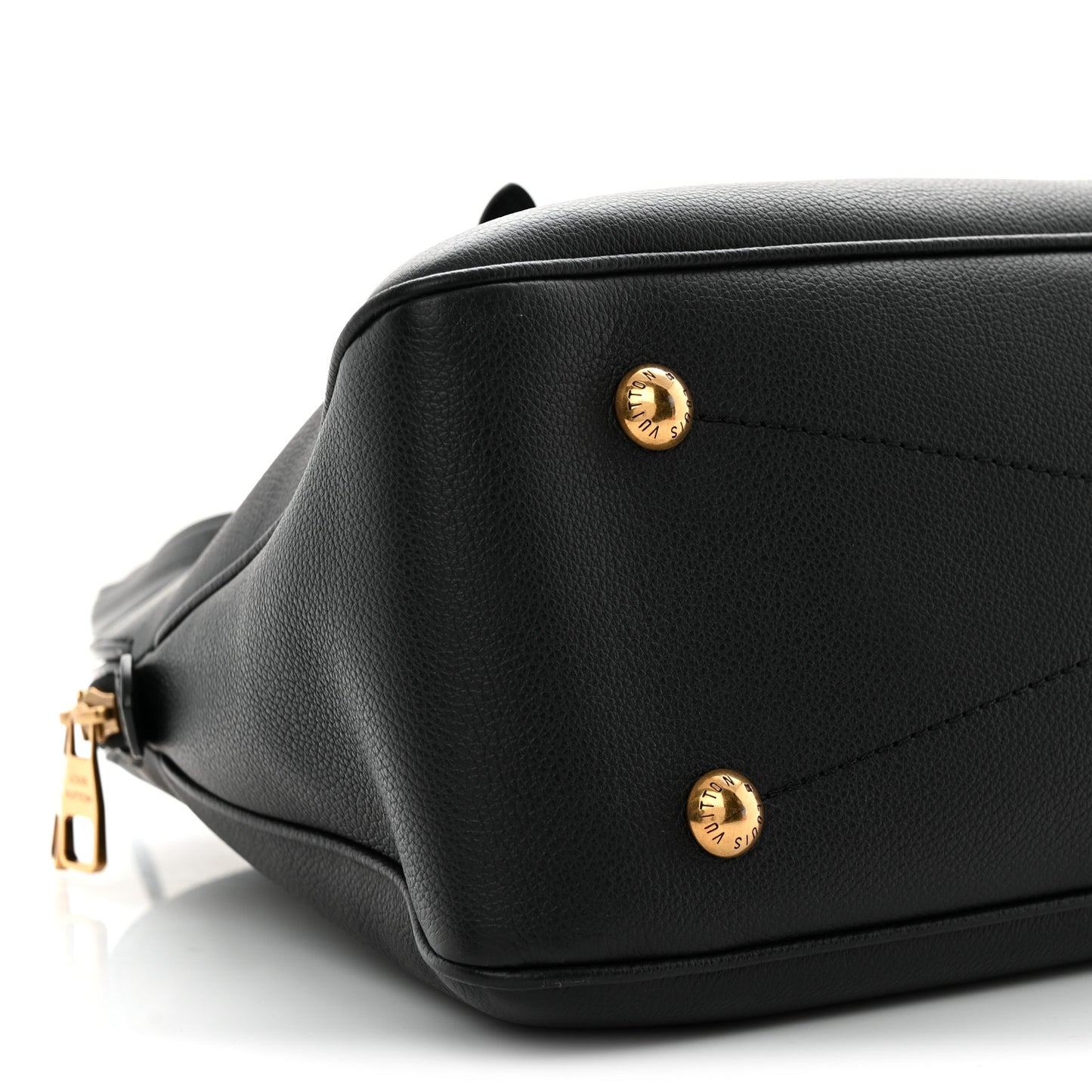 Grained Calfskin Low Key Duffle Tote Black
