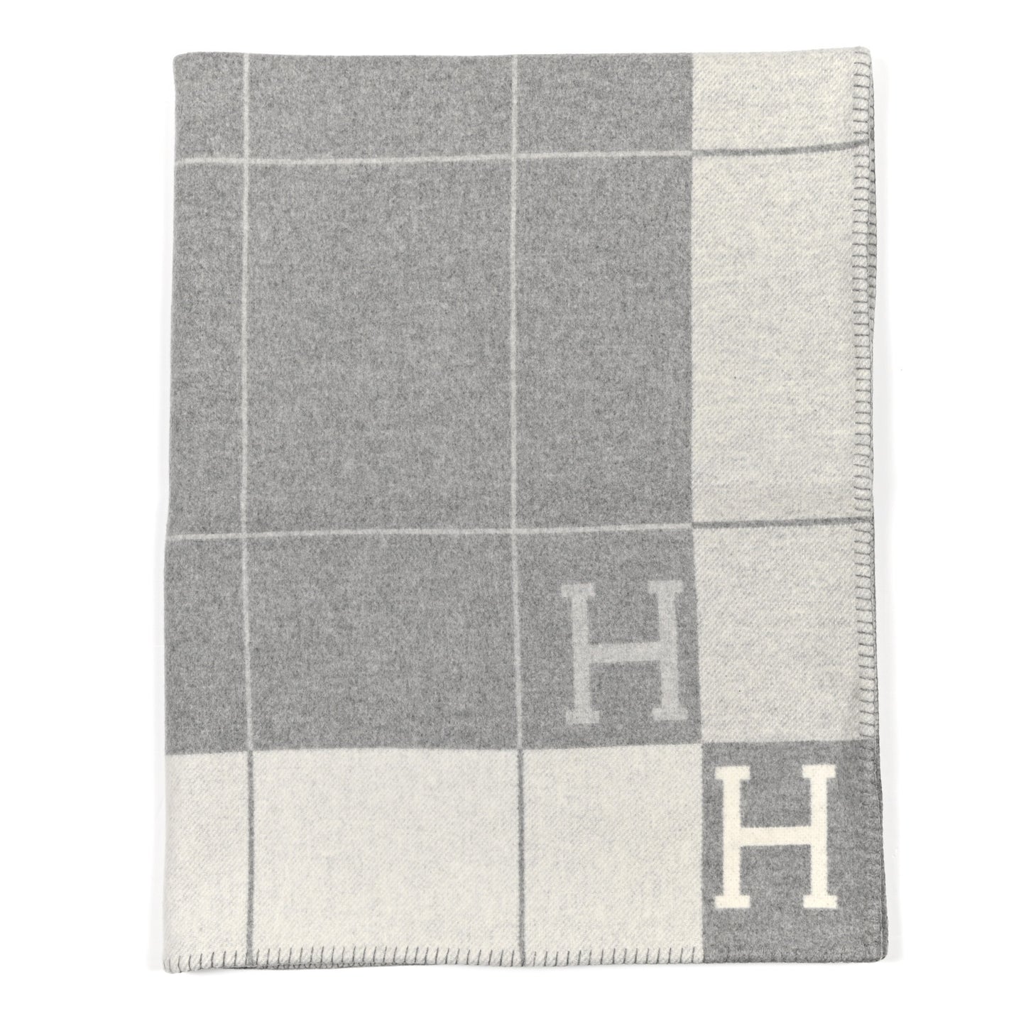 Wool Cashmere Avalon III Blanket Ecru Gris Clair