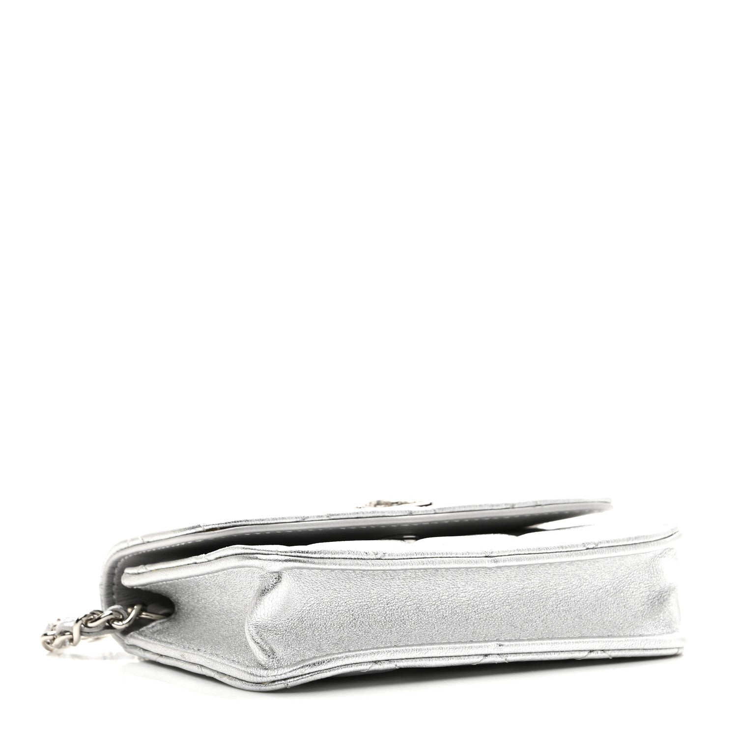 Chanel Metallic Lambskin Crystal Quilted Star Chain Belt Bag Silver 3 of 8