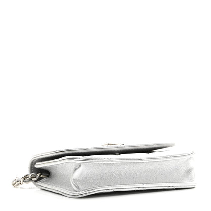 Chanel Metallic Lambskin Crystal Quilted Star Chain Belt Bag Silver 3 of 8