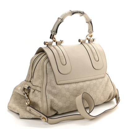Gucci Guccissima Pop Bamboo Handle Tote Off White 3 of 10