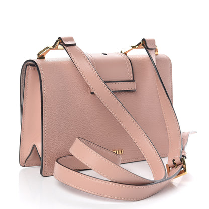 Miu Miu Goatskin Madras Soft Calfskin Crystal Embellished Shoulder Bag Orchidea 3 of 9