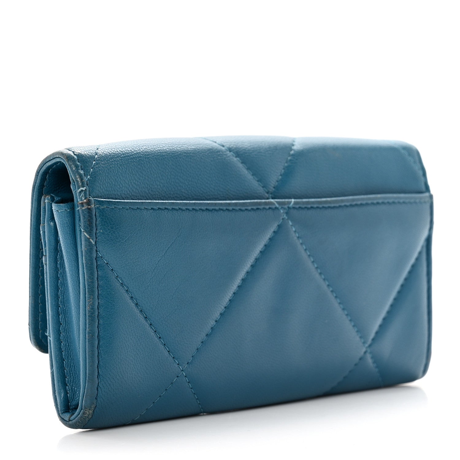 Chanel Lambskin Quilted Chanel 19 Flap Wallet Dark Green 3 of 12