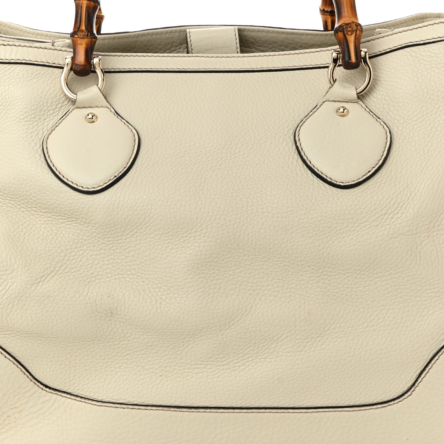 Gucci Grained Calfskin Medium Diana Bamboo Top Handle Tote Ivory 8 of 10