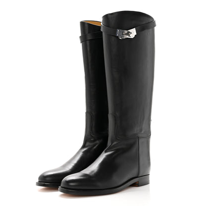 Hermes Box Kelly Jumping Boots 38 Black 3 of 12