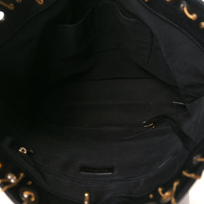 Chanel Caviar Quilted Grommet Embellished Piercing Chic Tote Bag Black 5 of 9