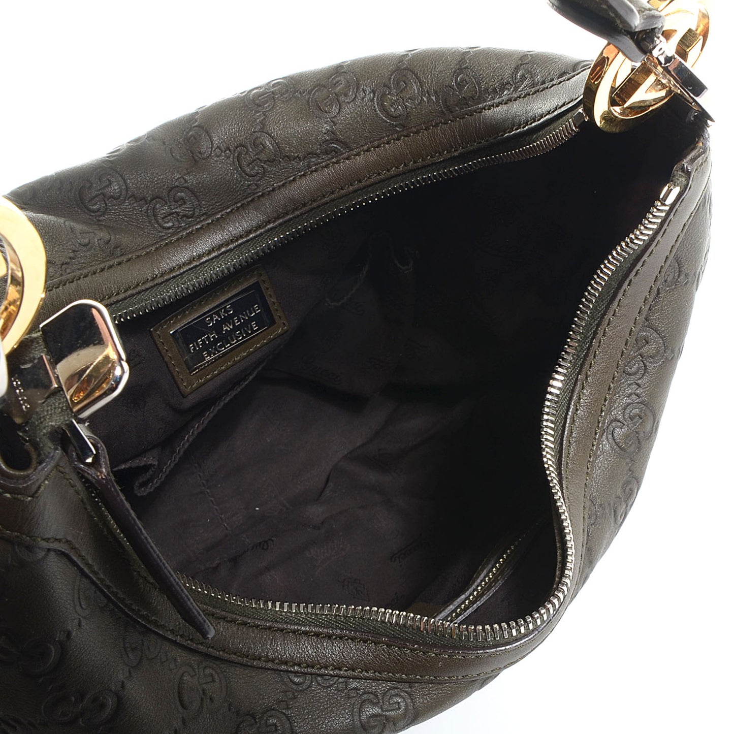 Guccissima Medium GG Twins Hobo Olive Green