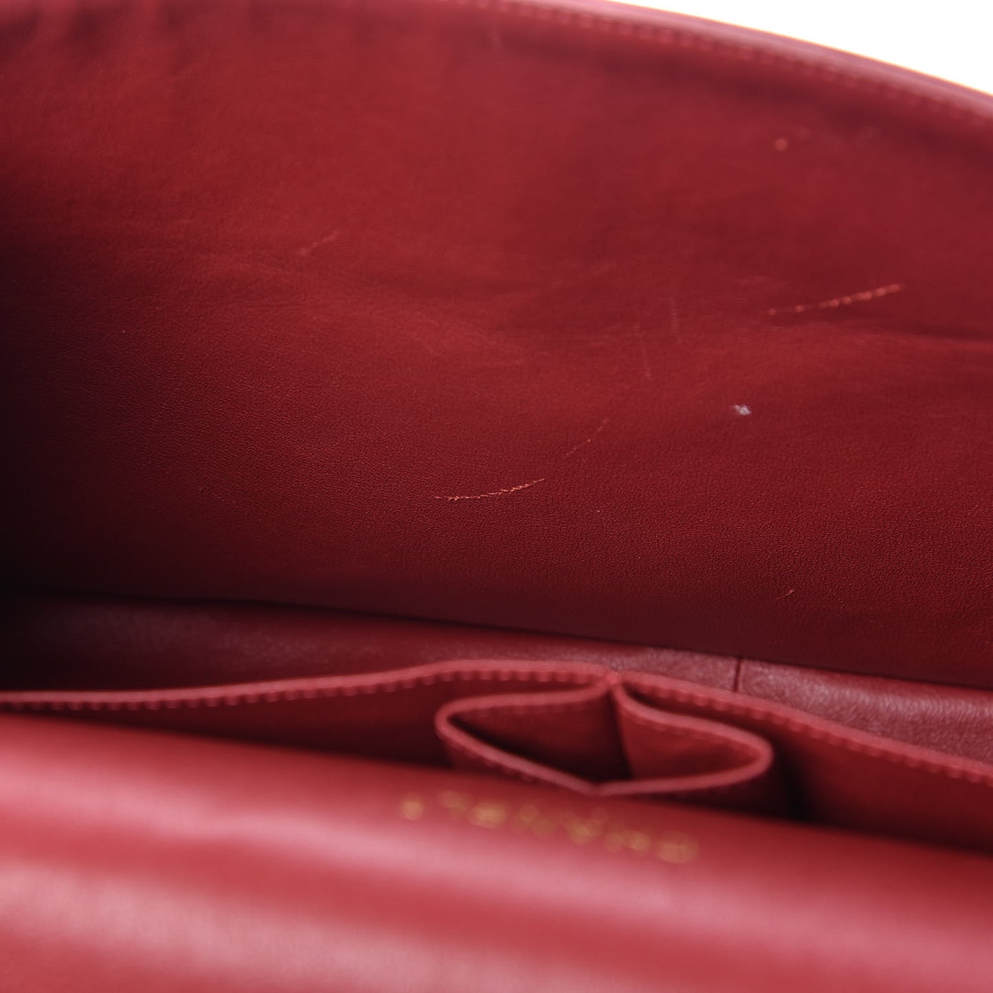 Lambskin Chevron Quilted Maxi Double Flap Red