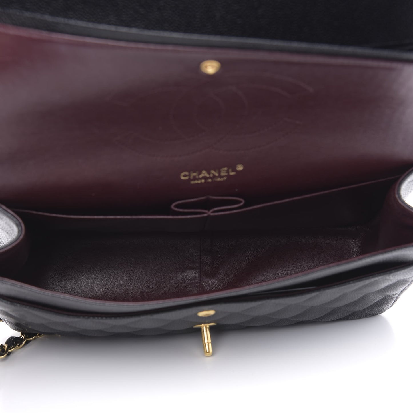 Caviar Quilted Jumbo Double Flap Black