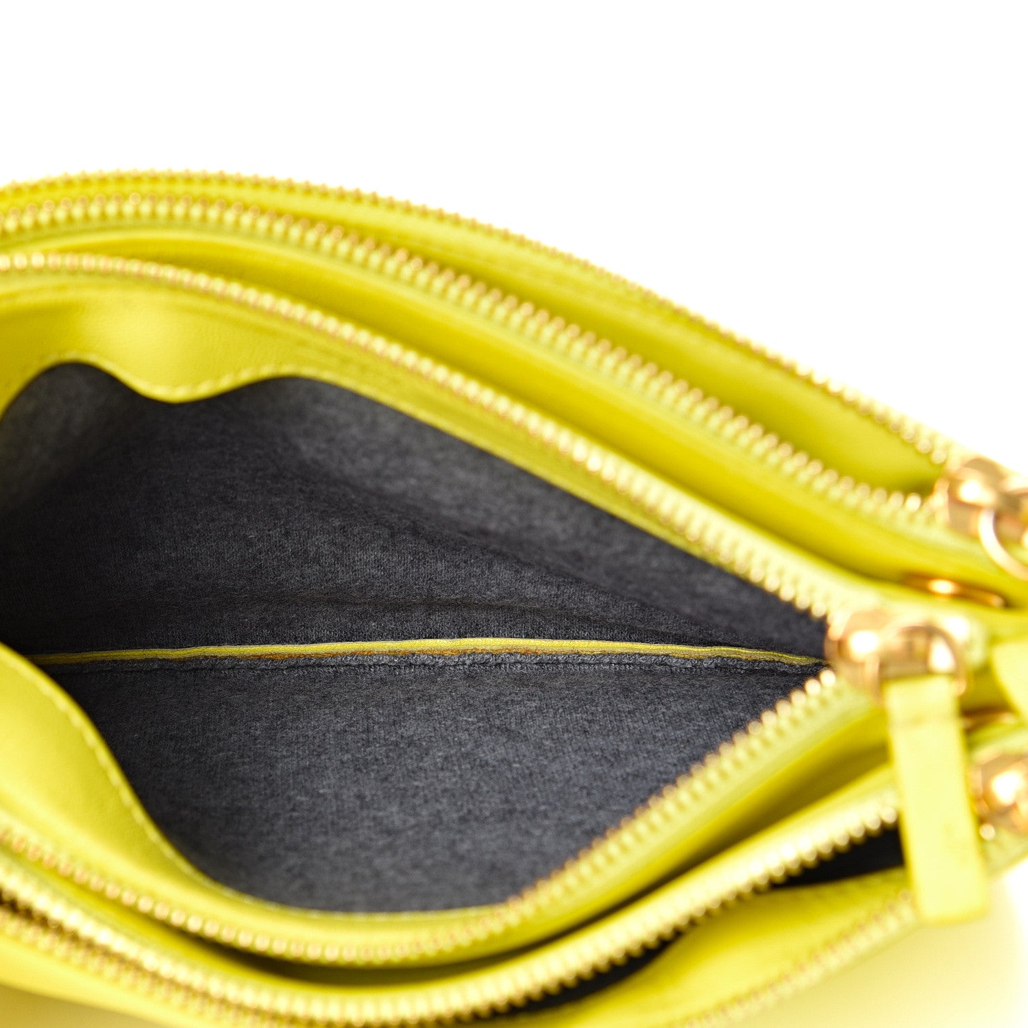 Celine Lambskin Small Trio Crossbody Bag Fluo Yellow 5 of 15