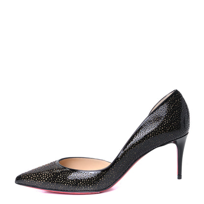 Christian Louboutin Patent Glitter Galupump 70 Pumps 36.5 Black Gold 1 of 10