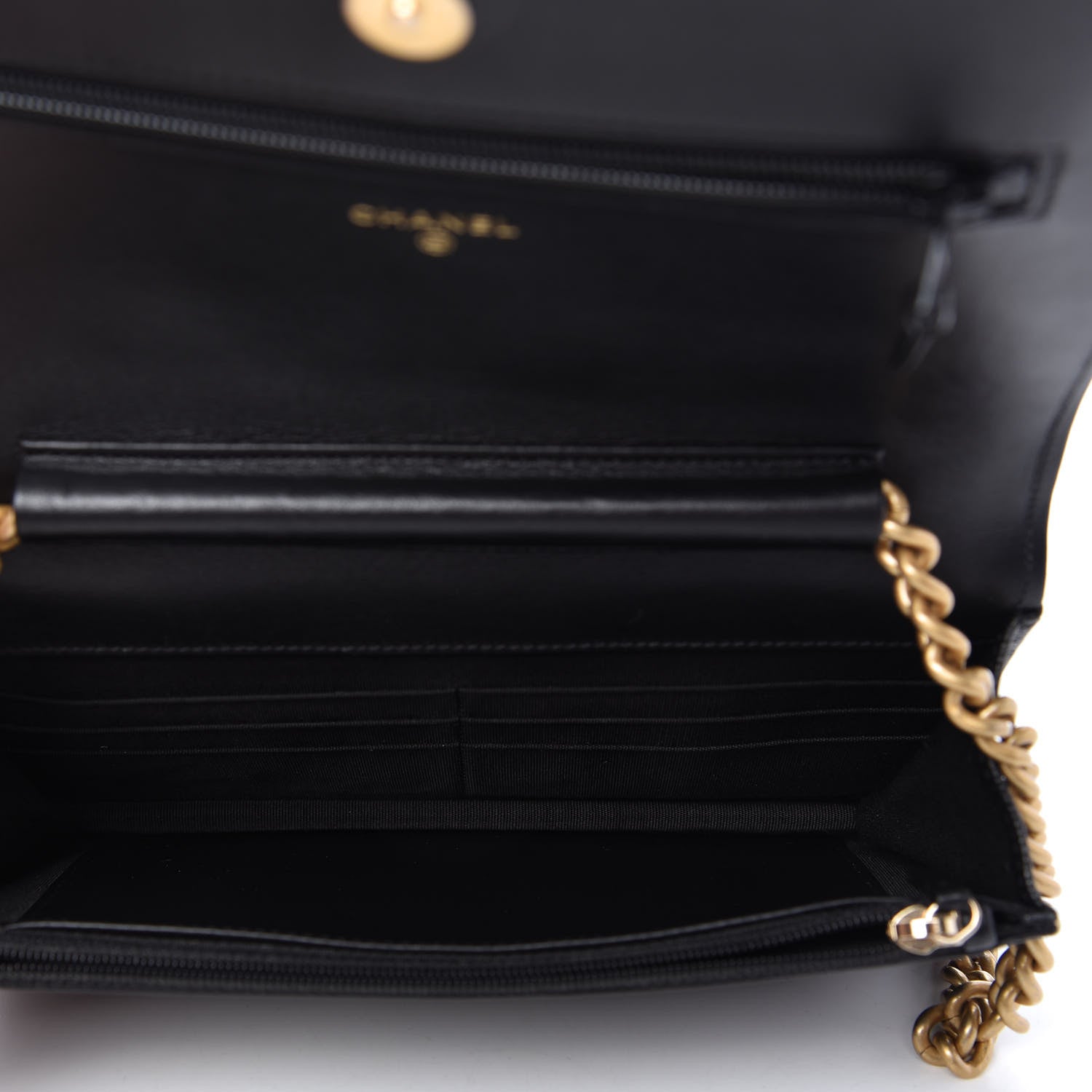 Chanel Caviar Quilted Boy Wallet On Chain WOC Black 5 of 11