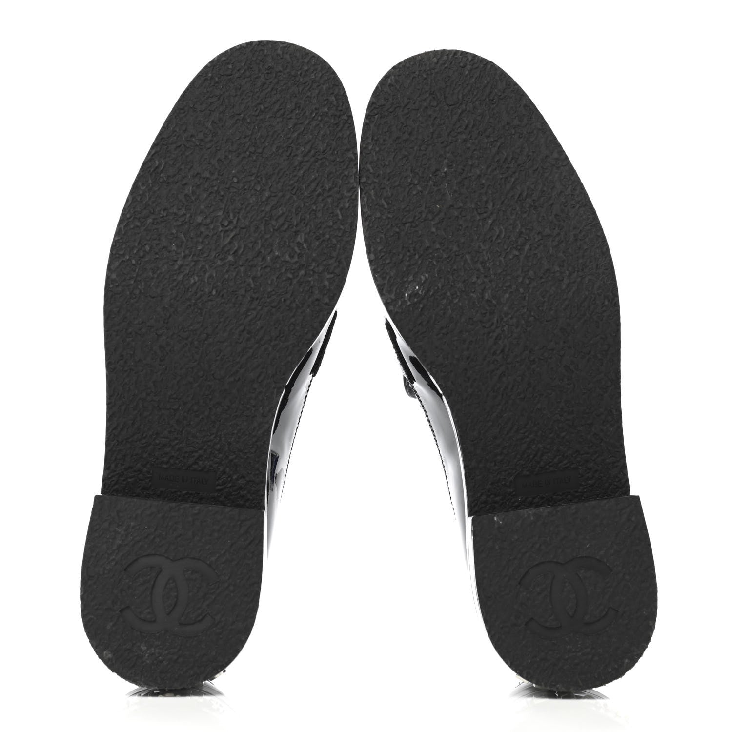 Chanel Patent Lambskin CC Chain Mocassin Loafers 38.5 Black 5 of 8