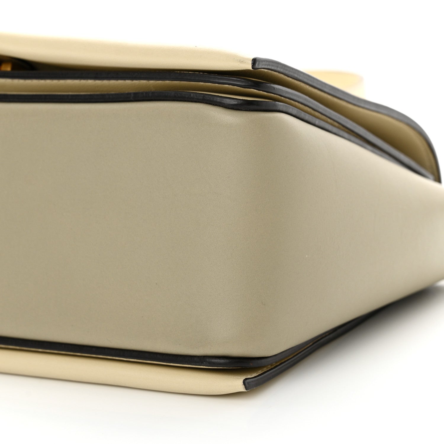 Celine Shiny Smooth Calfskin Medium Frame Shoulder Bag Chalk Mastic 10 of 10