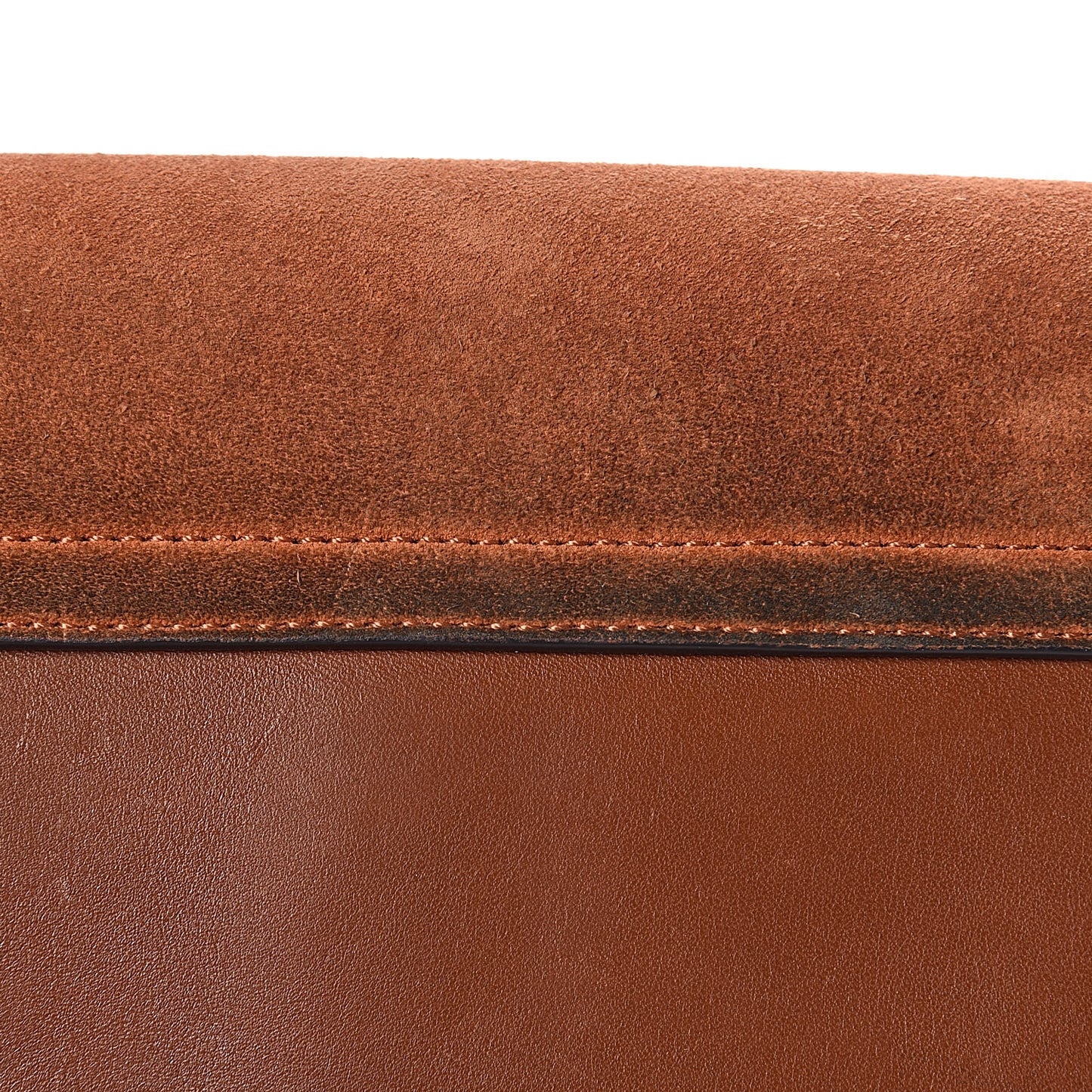 Suede Calfskin Small Faye Shoulder Bag Tobacco