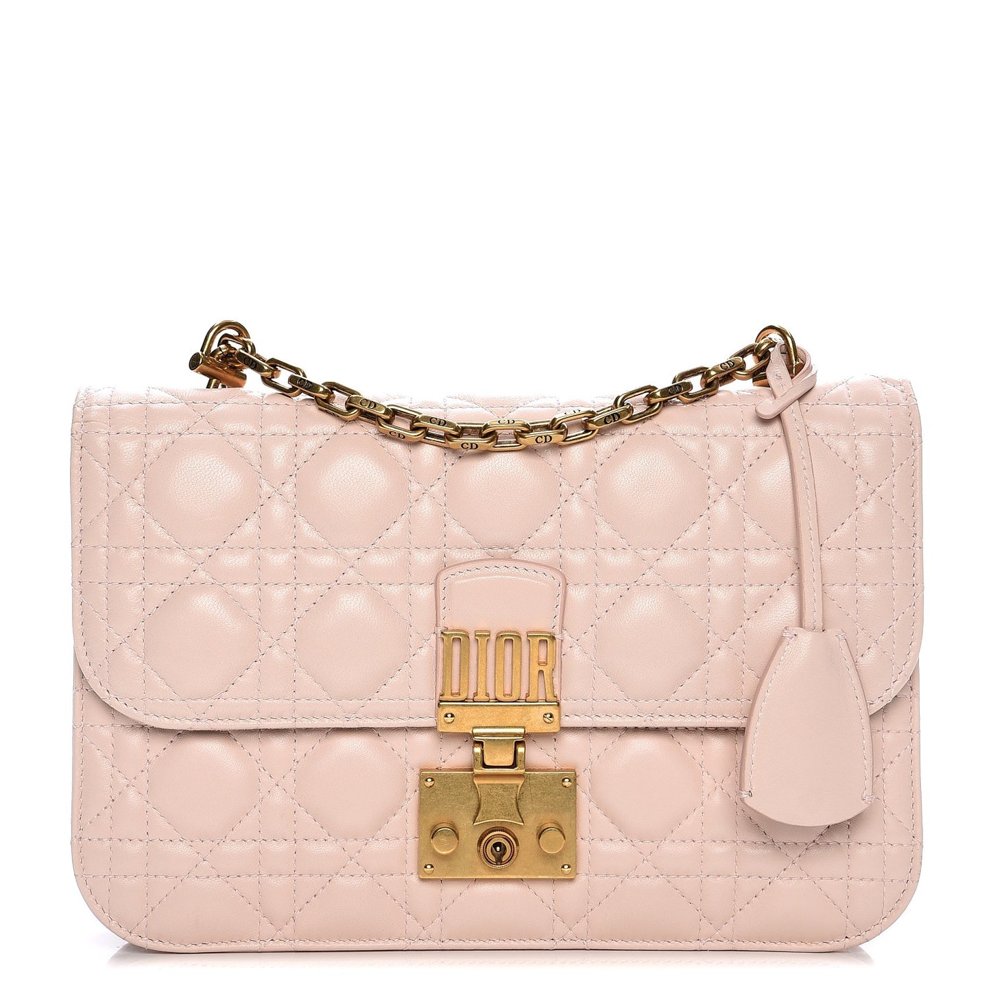 Lambskin Cannage Large Dioraddict Flap Rose Poudre