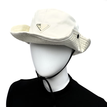 Prada Nylon Triangle Womens Safari Hat L White 2 of 8