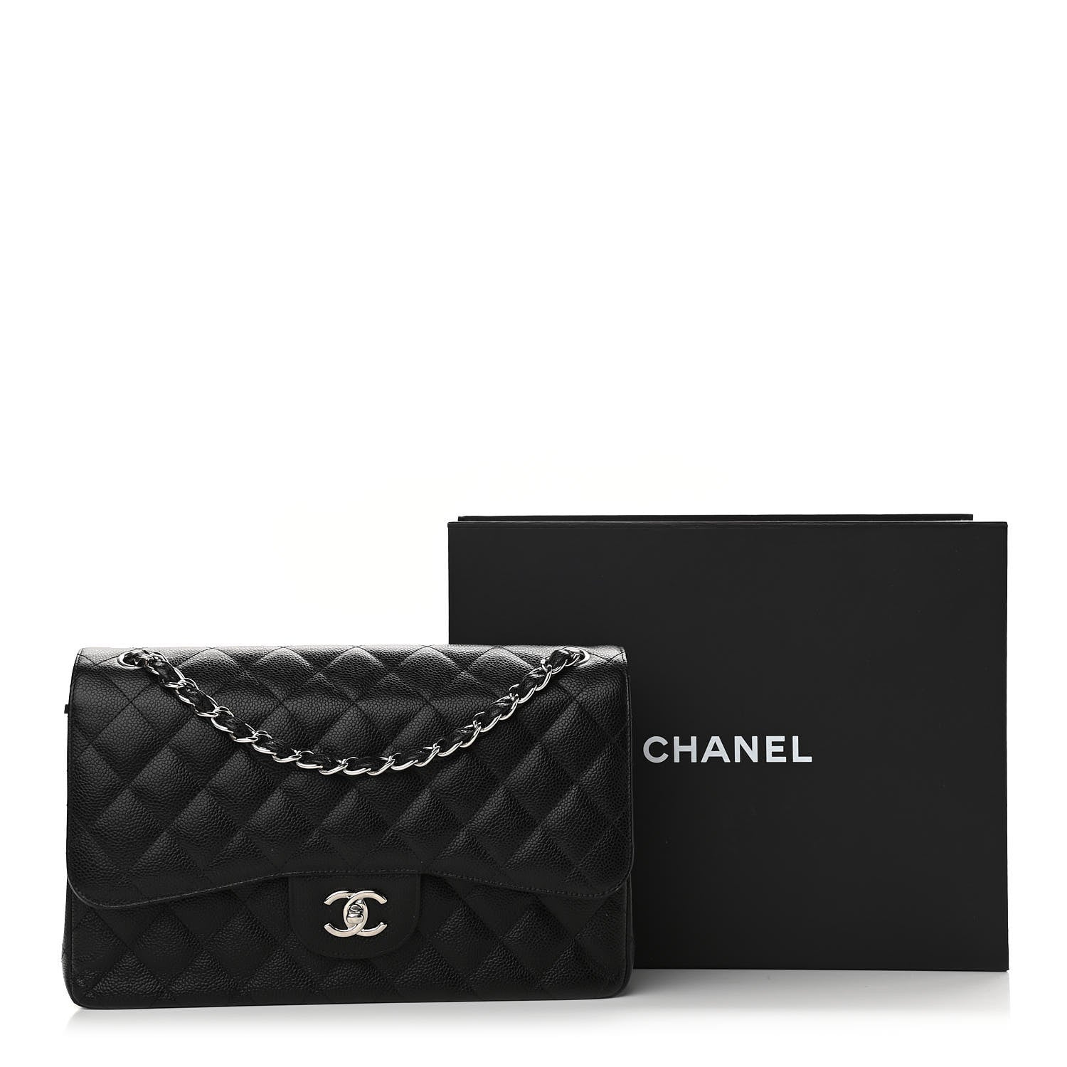 Chanel Caviar Quilted Jumbo Double Flap Black 11 of 11