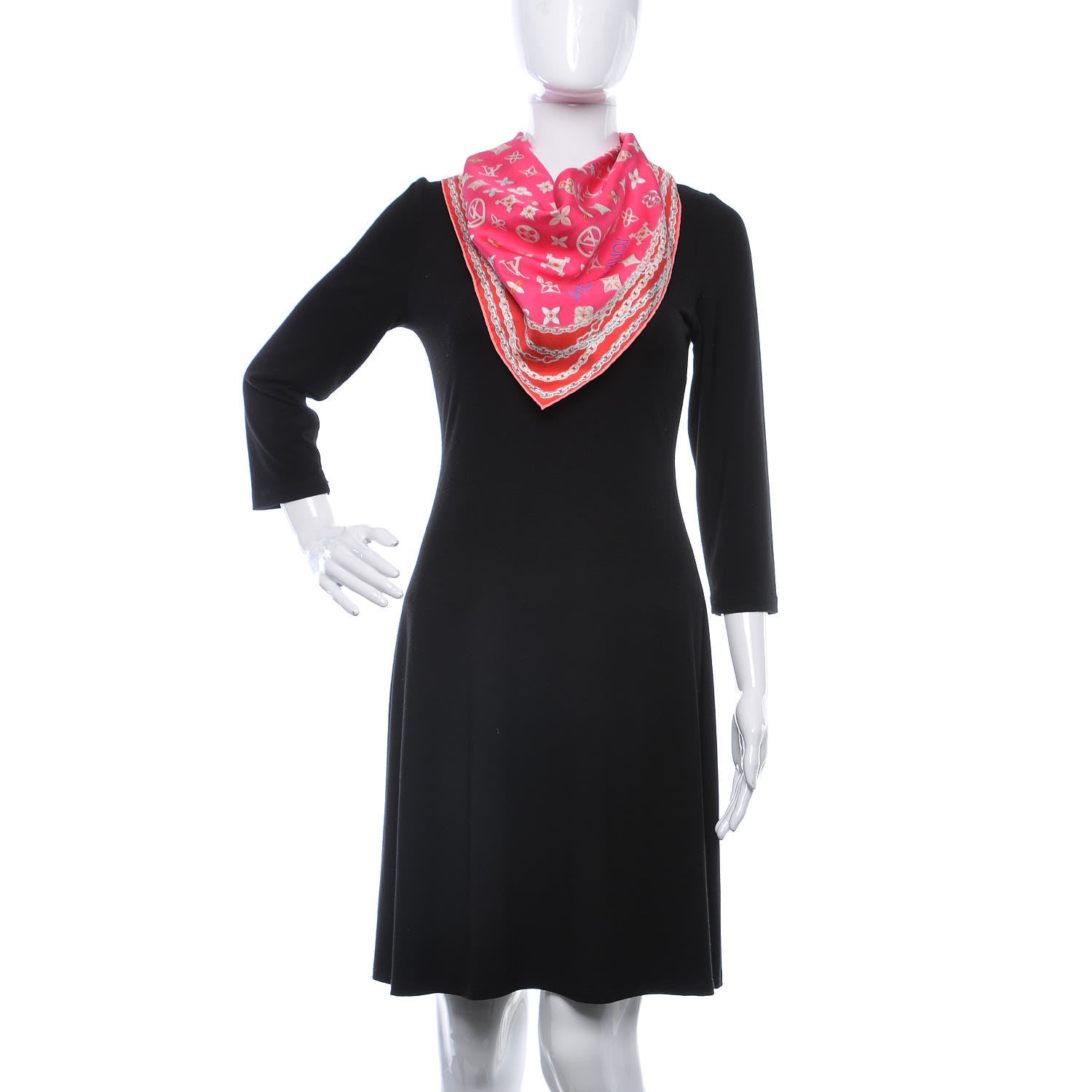 Louis Vuitton Silk Your Highness Square Scarf Fuchsia 2 of 5