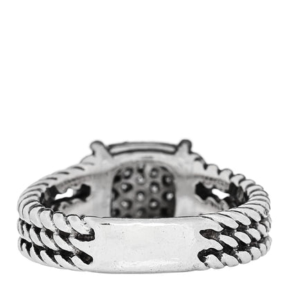 David Yurman Sterling Silver Diamond 10mm Petite Wheaton Ring 51 5.75 4 of 5