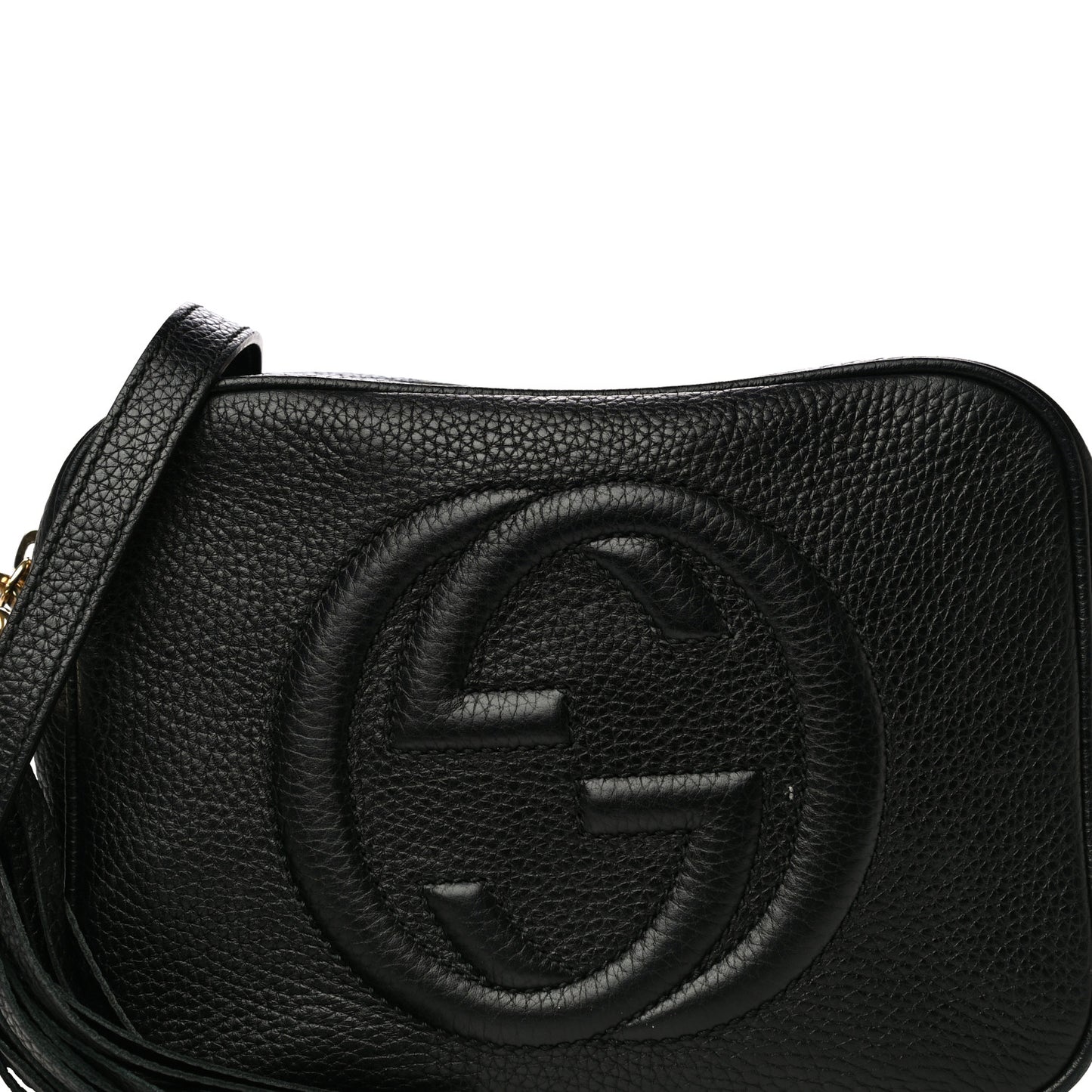 Pebbled Calfskin Small Soho Disco Bag Black
