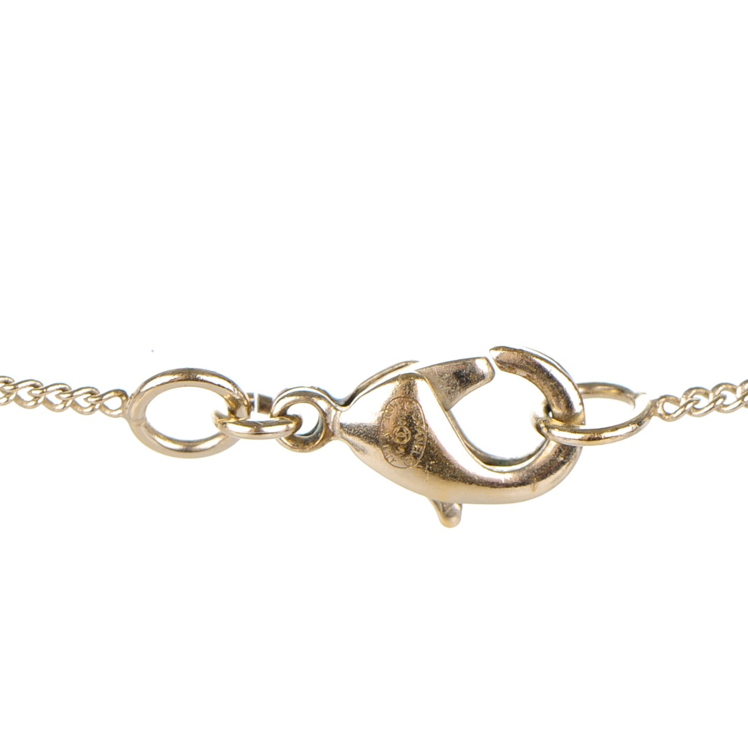Chanel Baguette Crystal CC Necklace Light Gold 4 of 4