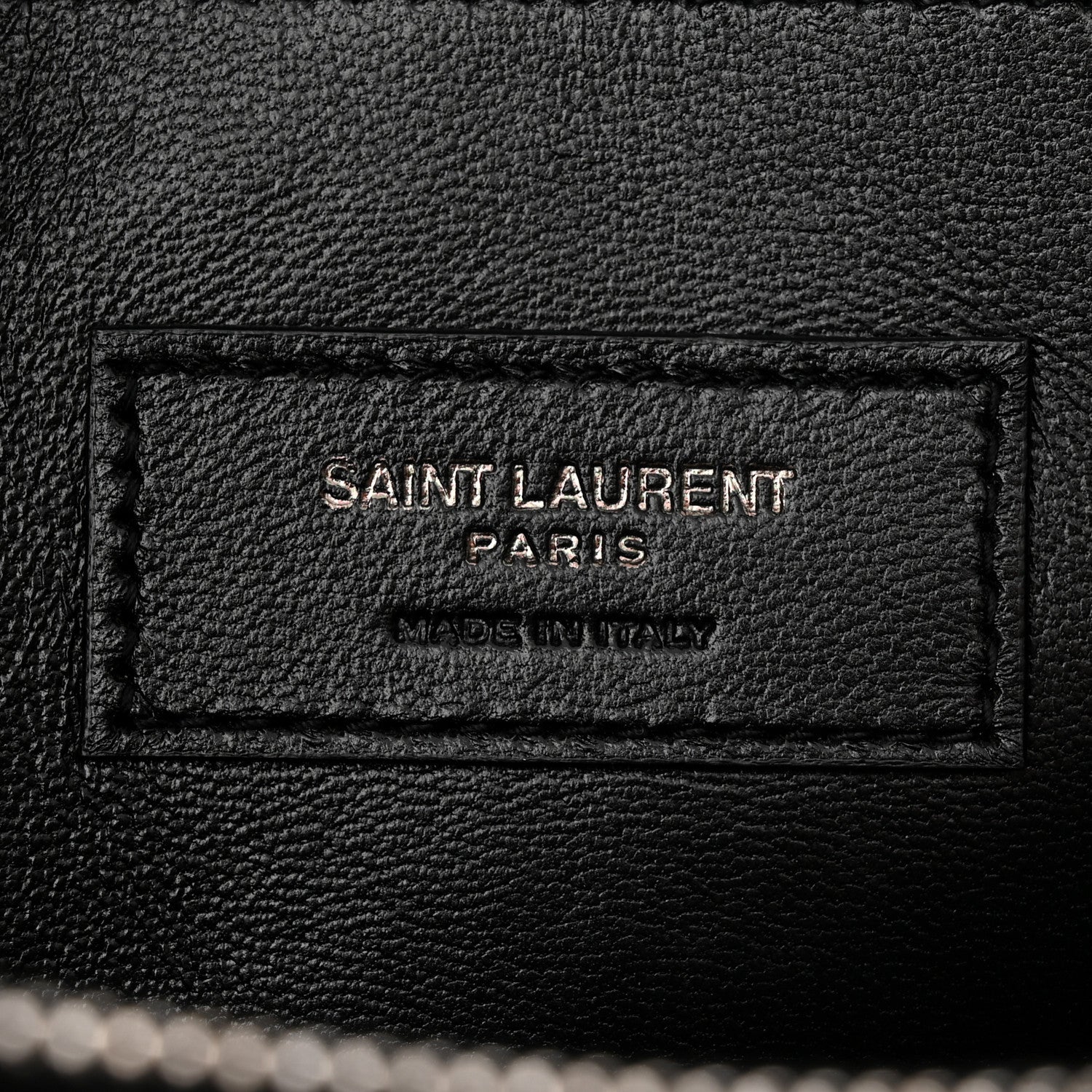 Saint Laurent Calfskin Crocodile Embossed Medium West Hollywood Monogram Fold-Over Grey 6 of 11