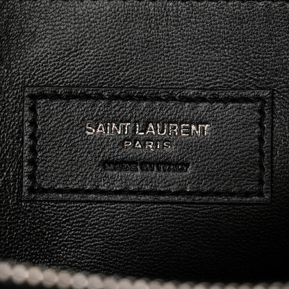 Saint Laurent Calfskin Crocodile Embossed Medium West Hollywood Monogram Fold-Over Grey 6 of 11