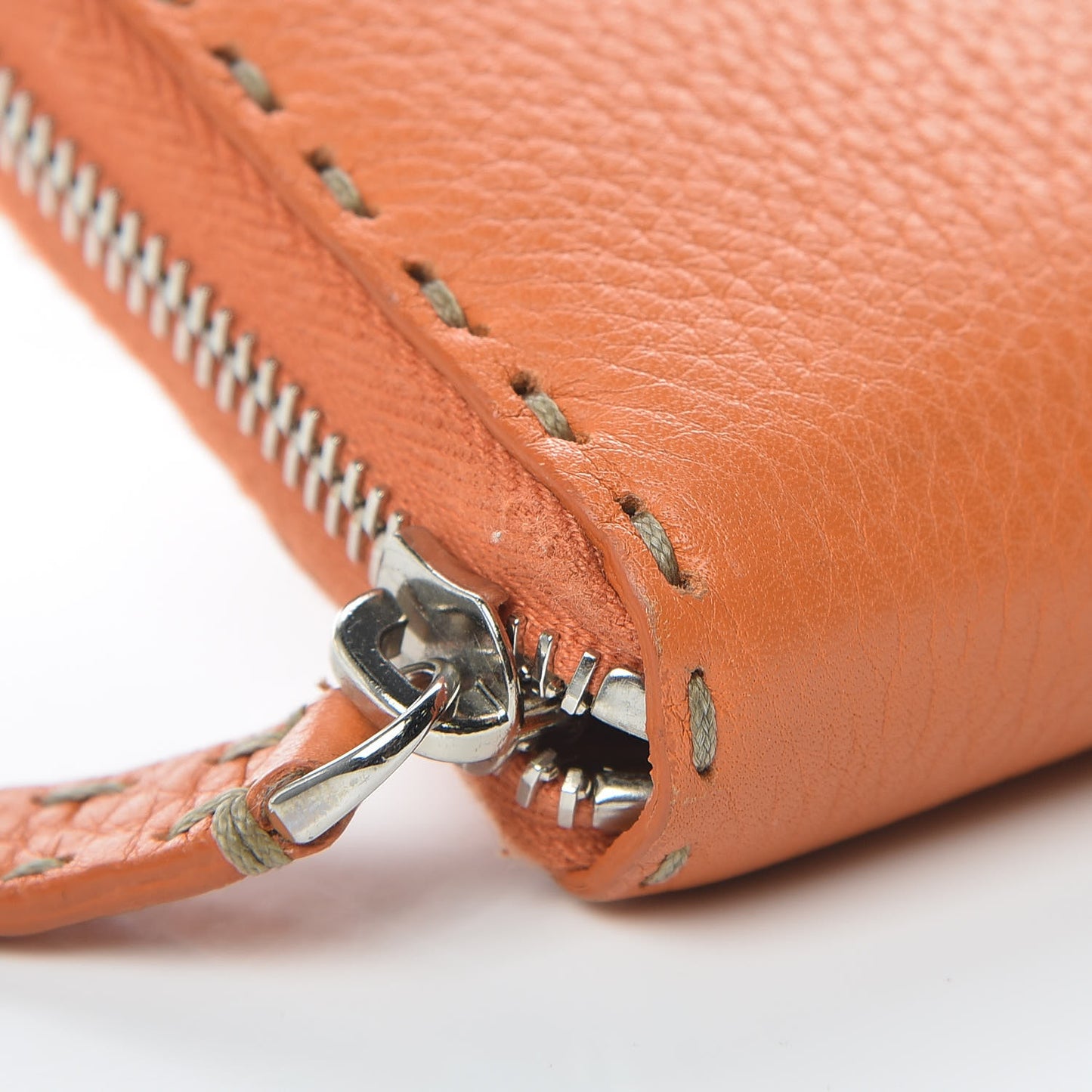 Cuoio Romano Selleria Zip Around Wallet Orange