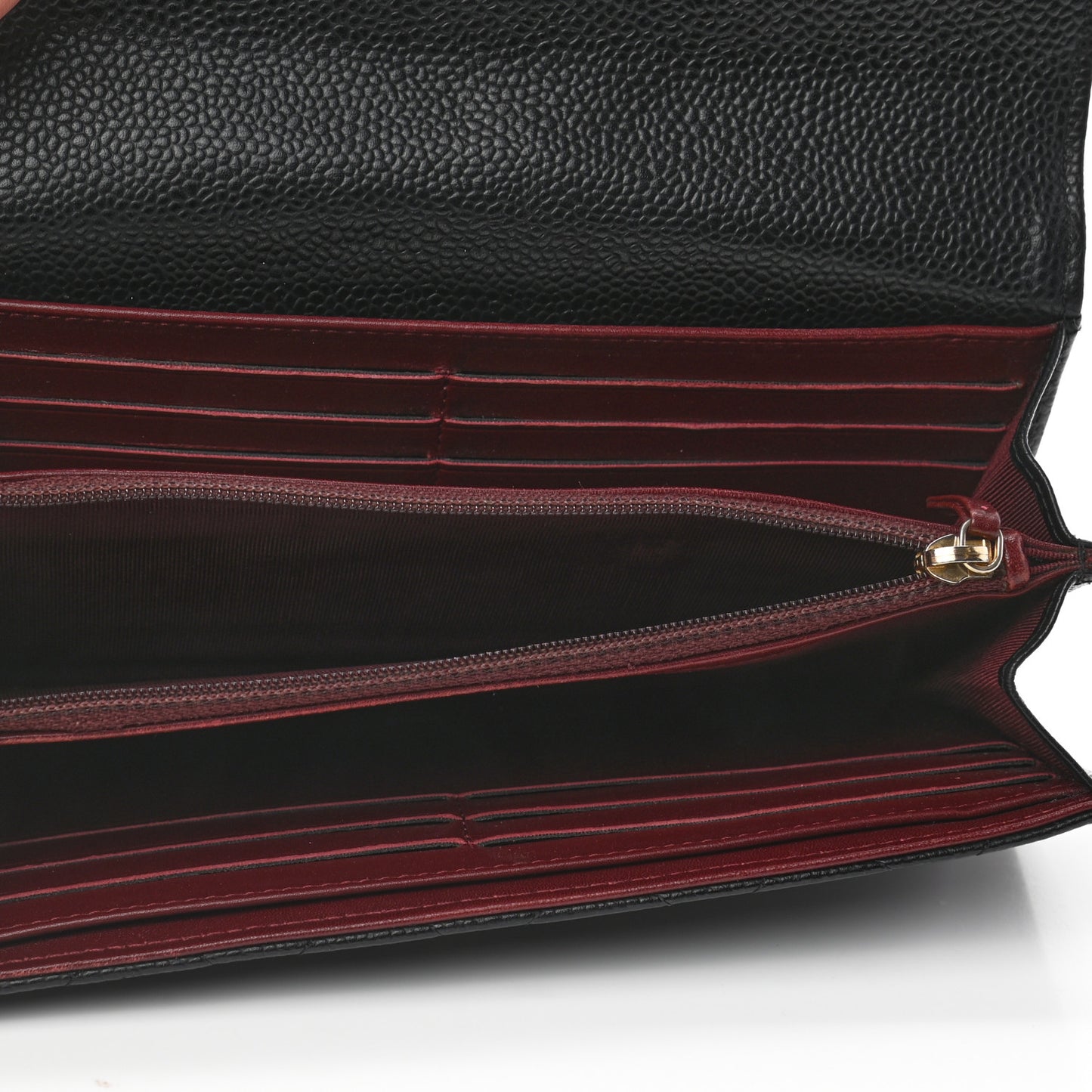 Caviar Quilted Large Flap Wallet Black