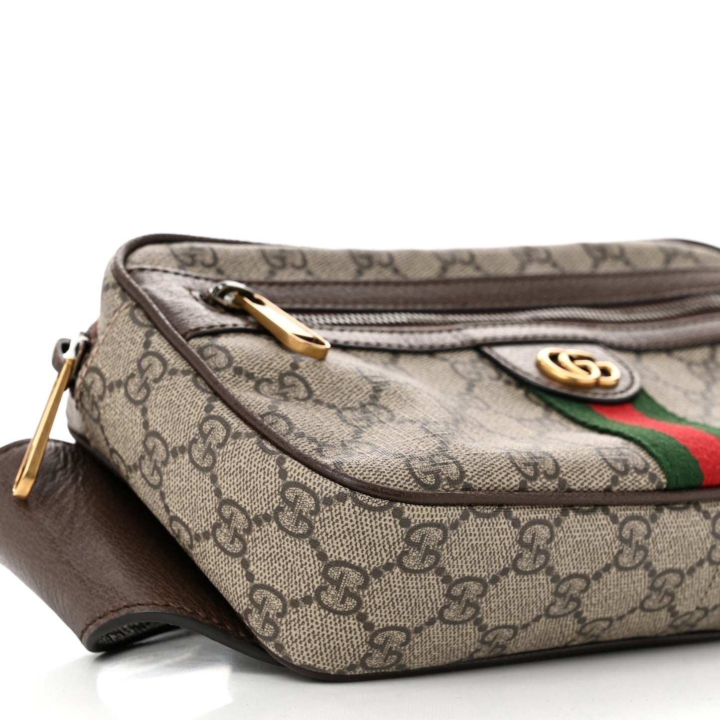 Soft GG Supreme Monogram Medium Ophidia Belt Bag Dark Brown