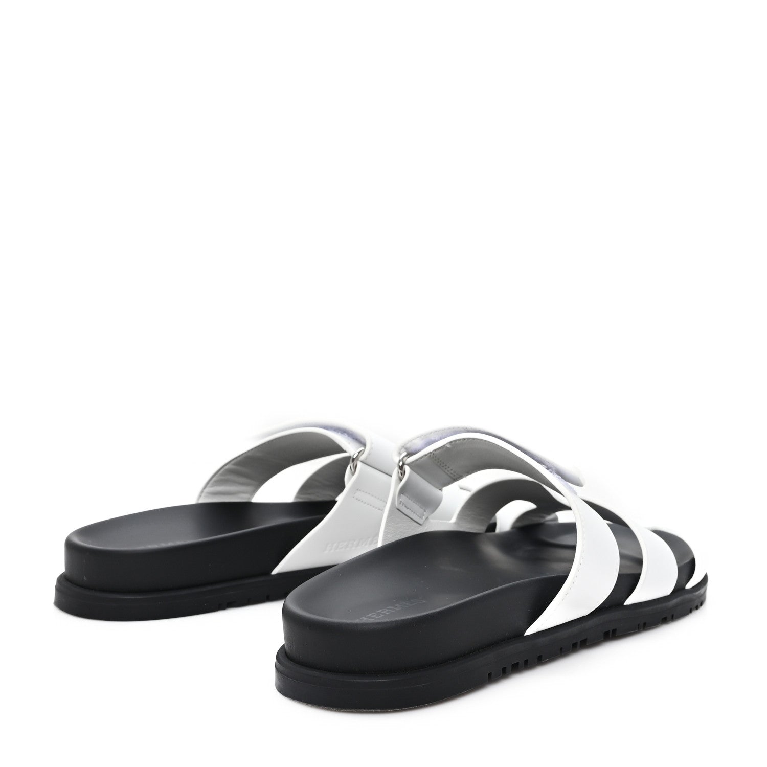 Hermes Calfskin Womens Chypre Sandals 38.5 White 5 of 9