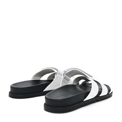 Hermes Calfskin Womens Chypre Sandals 38.5 White 5 of 9