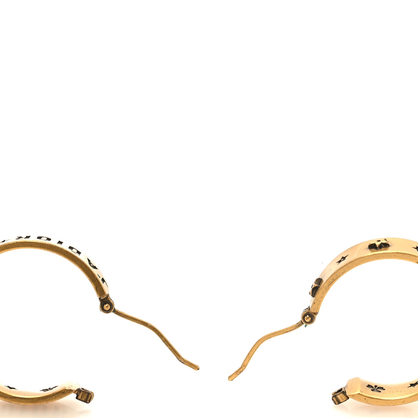 Metal Small J'Adior Star Hoop Earrings Aged Gold