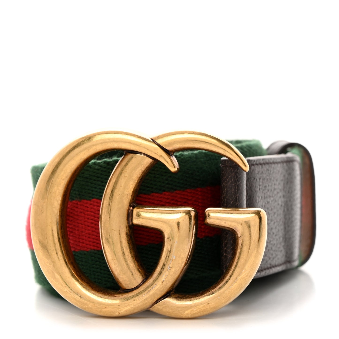 Nylon Calfskin Double G Web 40mm Belt 100 40 Green Red Cuir