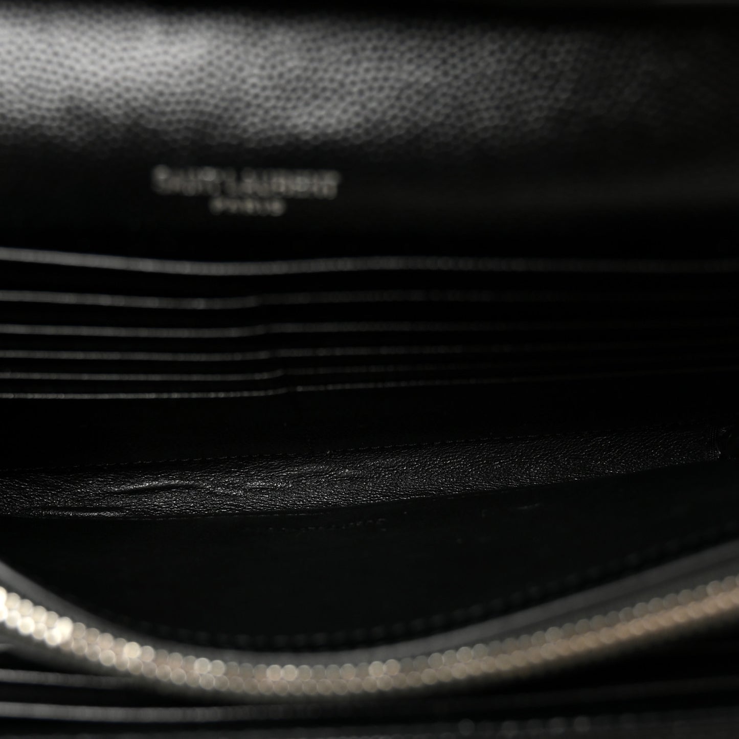 Grain De Poudre Matelasse Chevron Monogram Chain Wallet Black