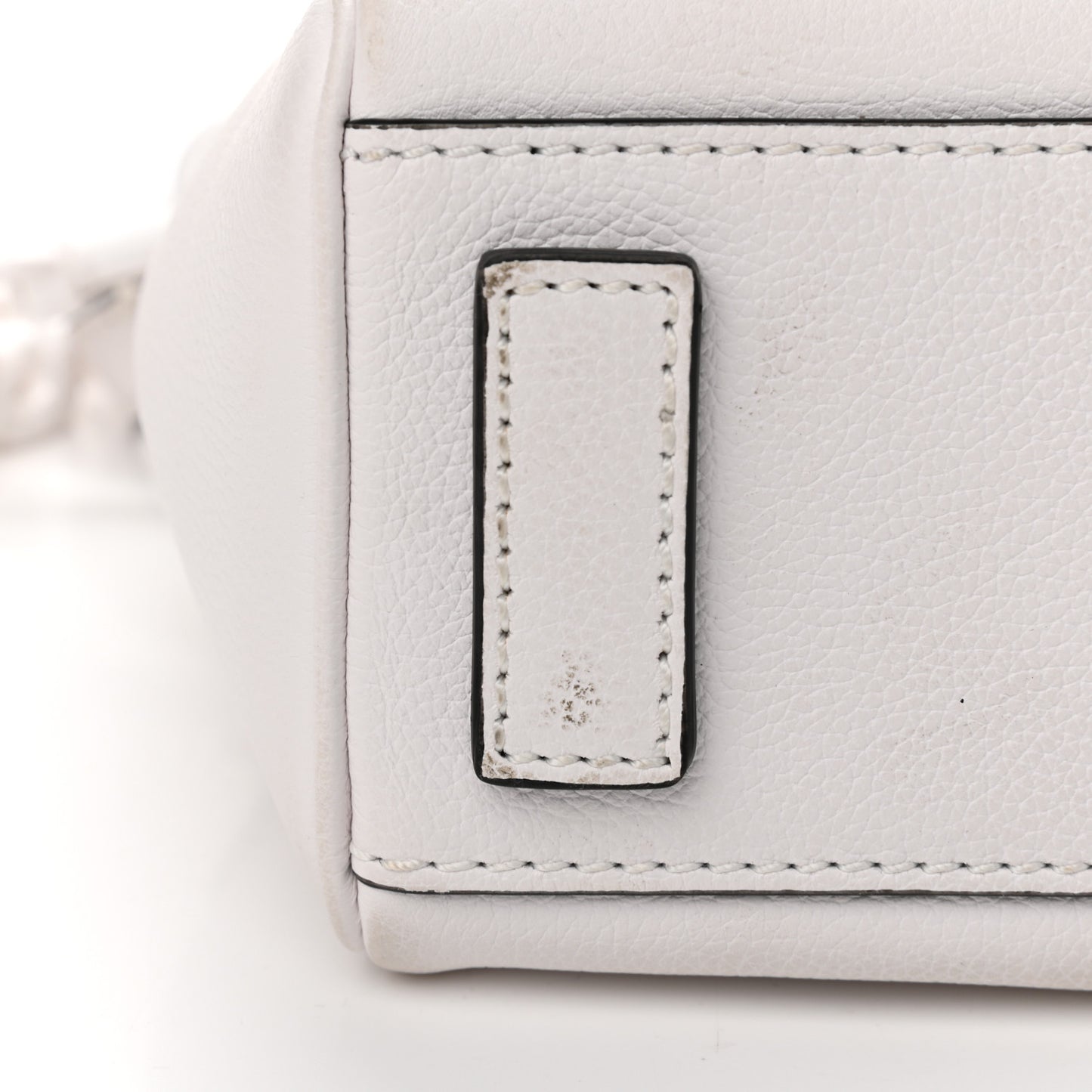 Grained Calfskin Small La Medusa Top Handle Bag White